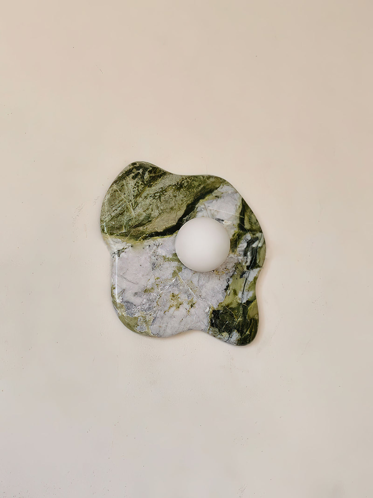 Celivaine aplique de pared en vidrio y mármol verde