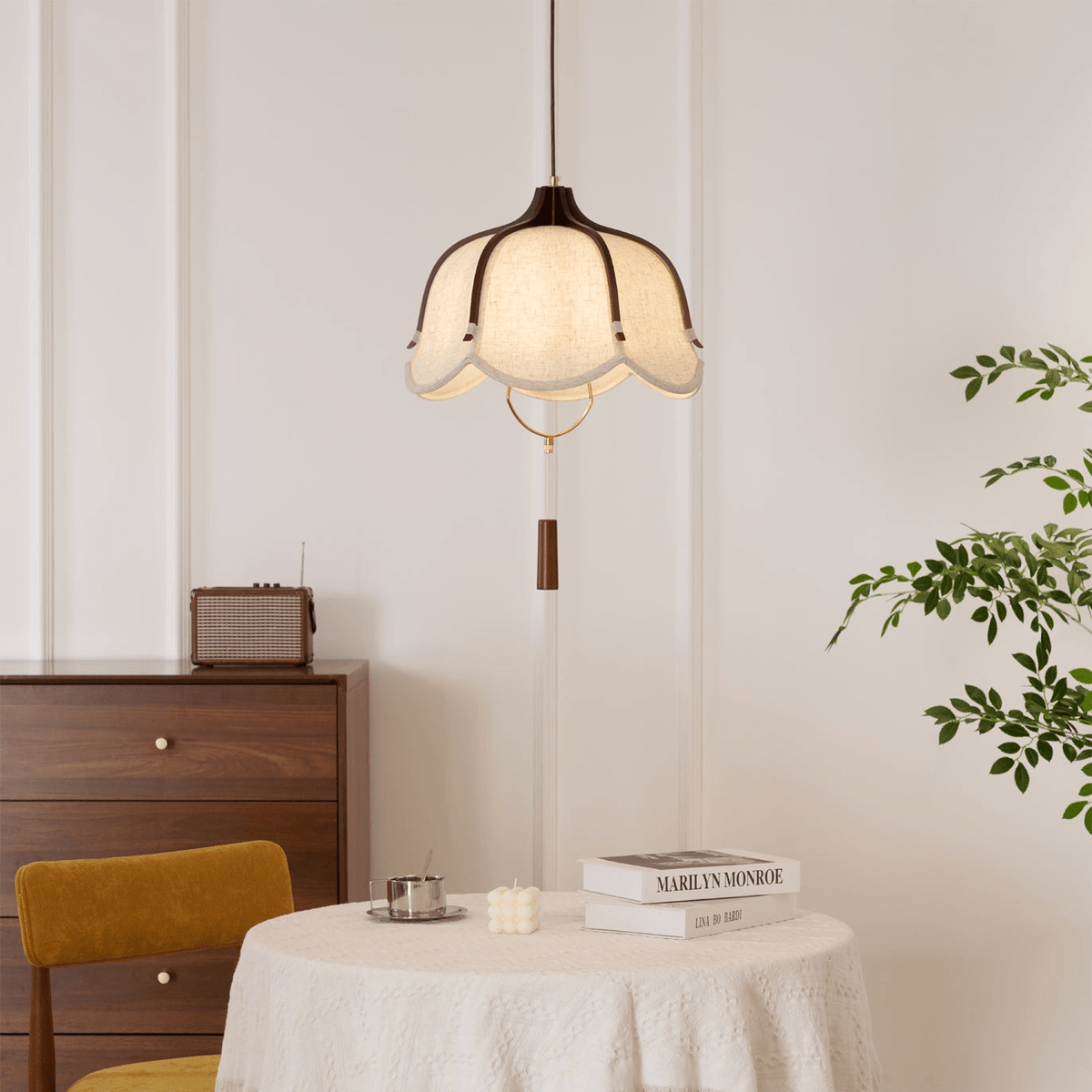 Serisia lámpara colgante farol moderna de tela
