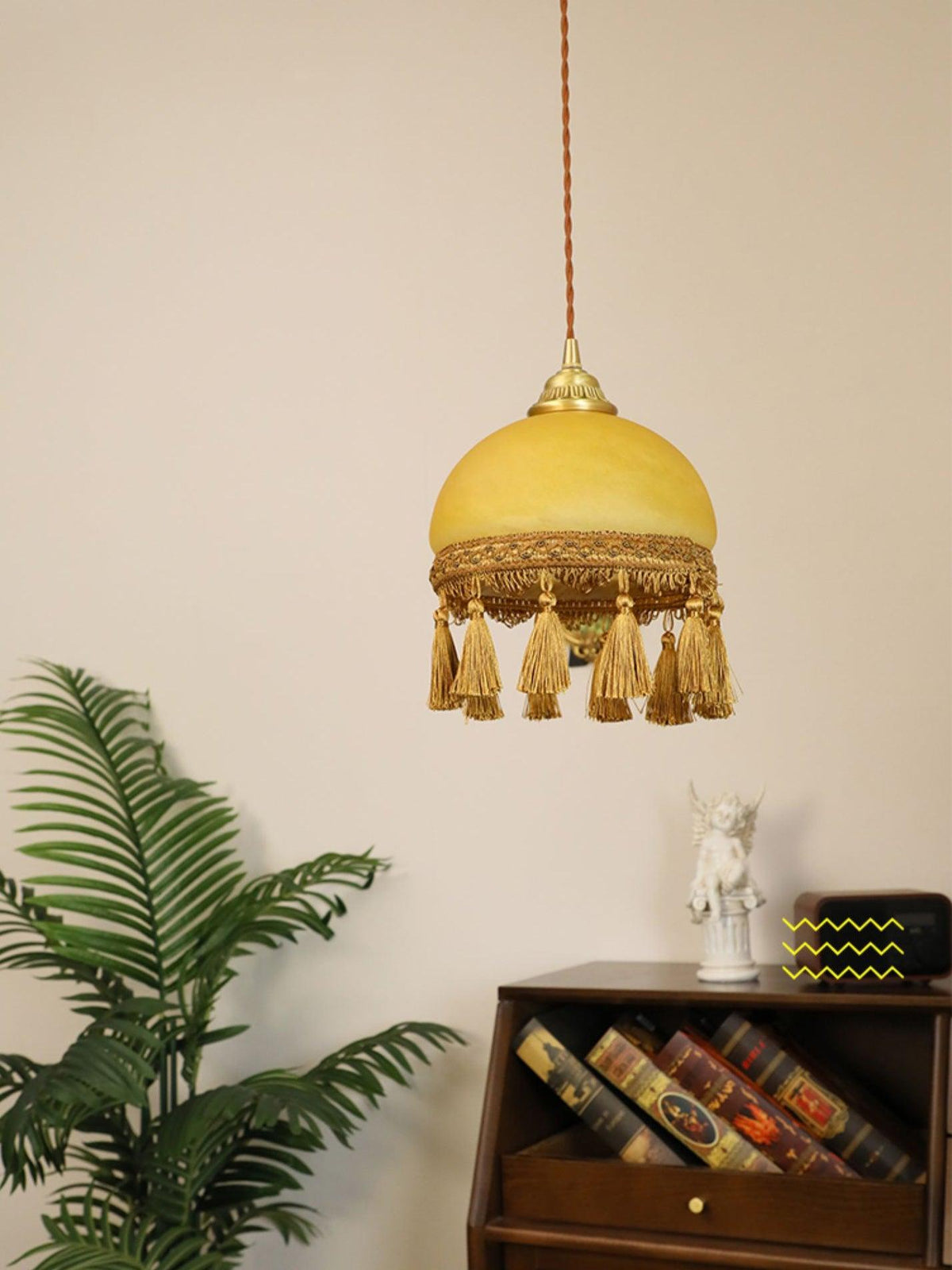 Fringe lámpara colgante con borlas de latón