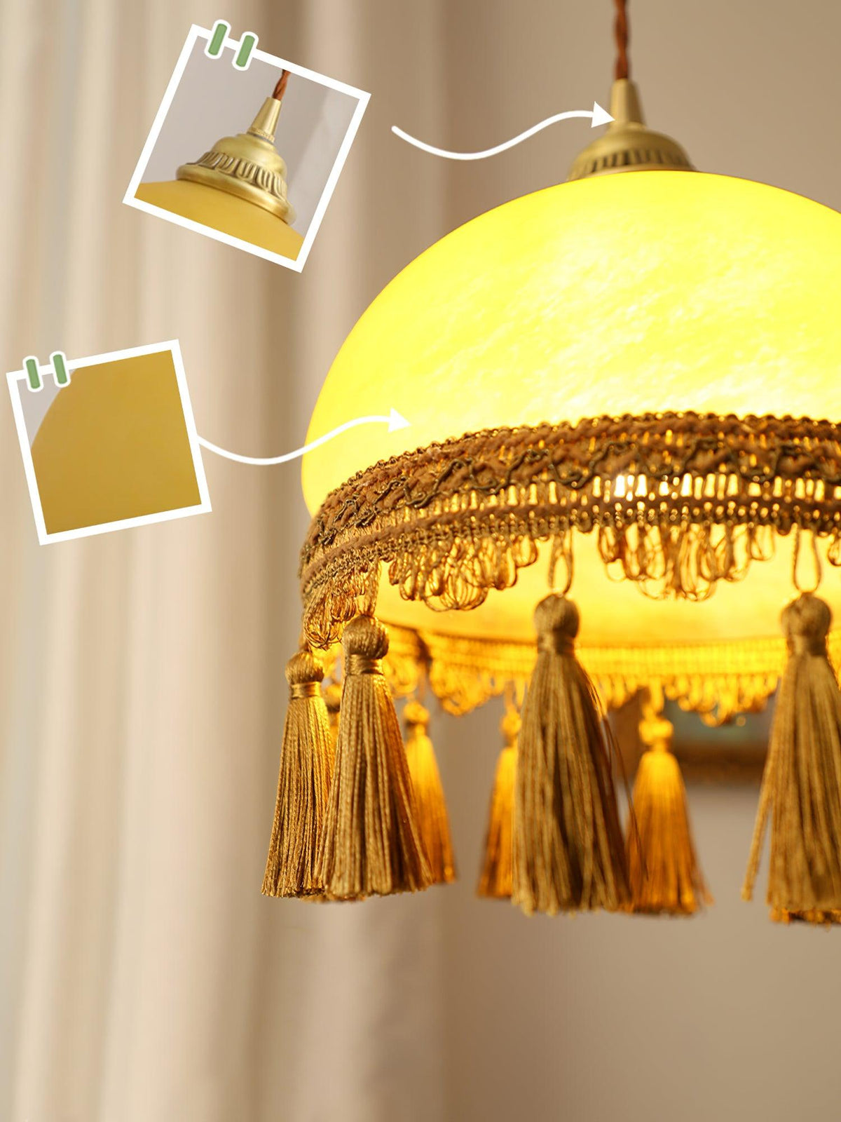 Fringe lámpara colgante con borlas de latón