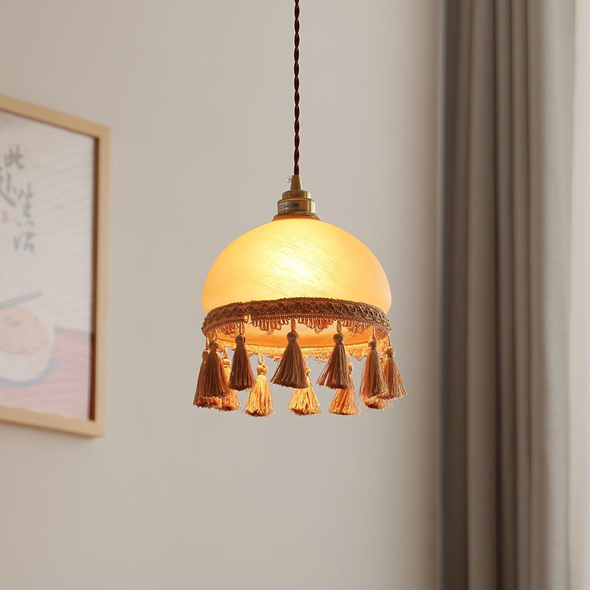 Fringe lámpara colgante con borlas de latón