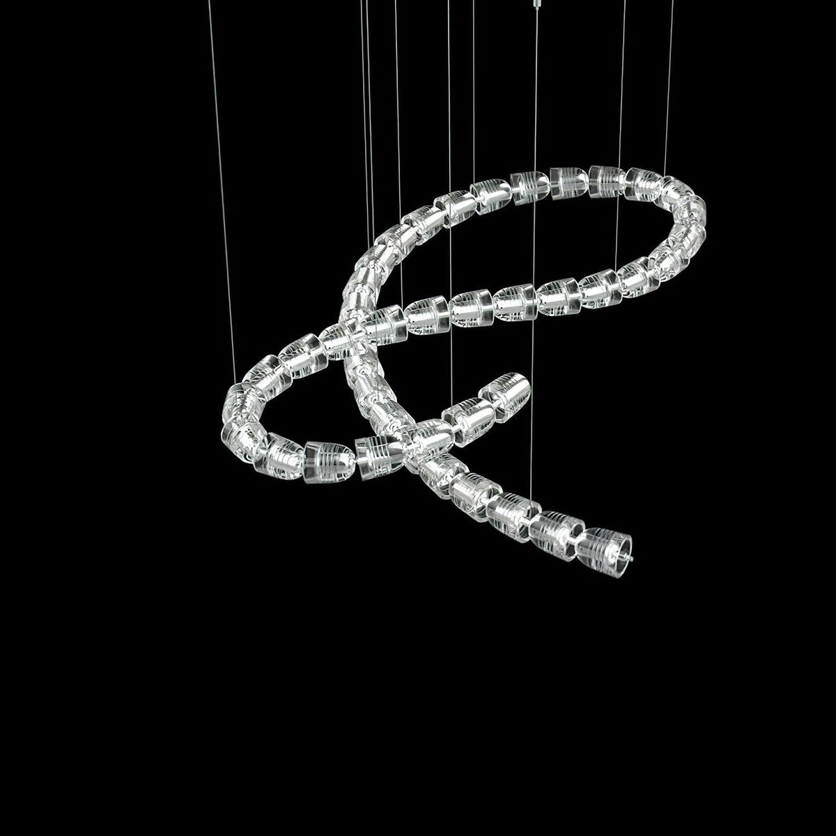 Cavenira lámpara de araña Art Deco de cristal