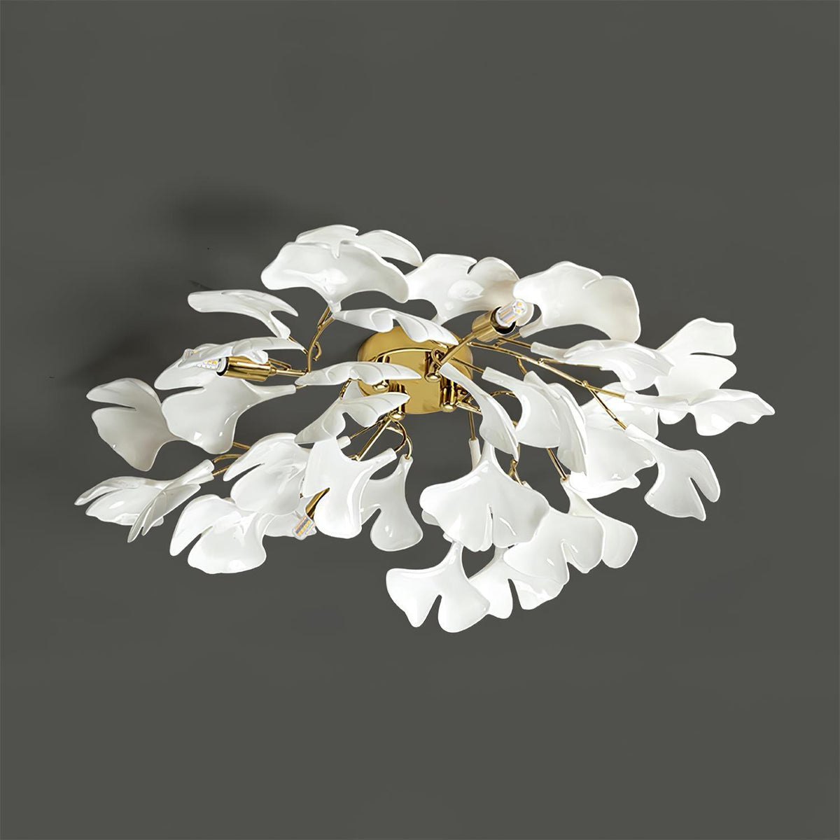 Callenne lámpara de techo elegante con hojas de ginkgo
