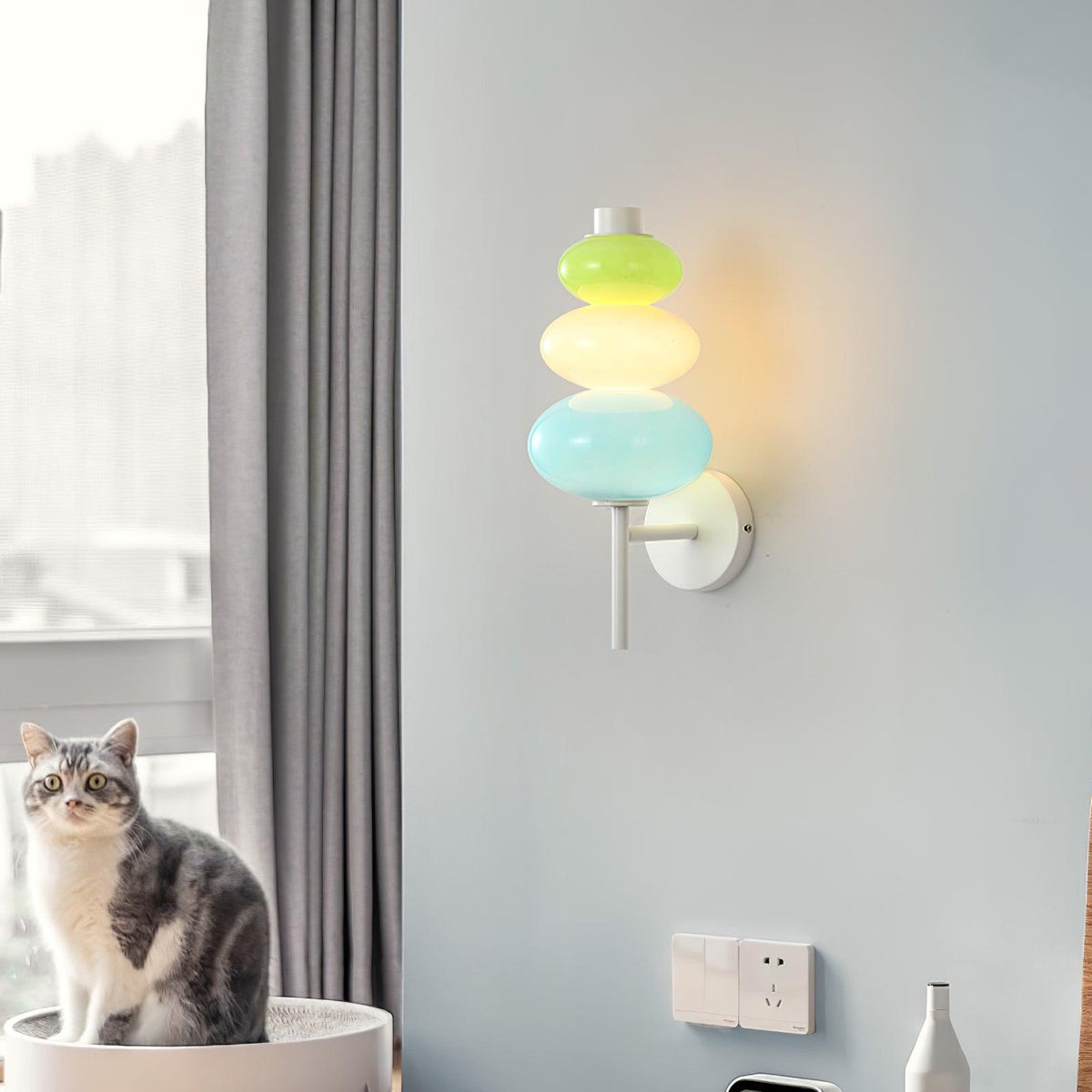 Pebble aplique de pared moderno de vidrio