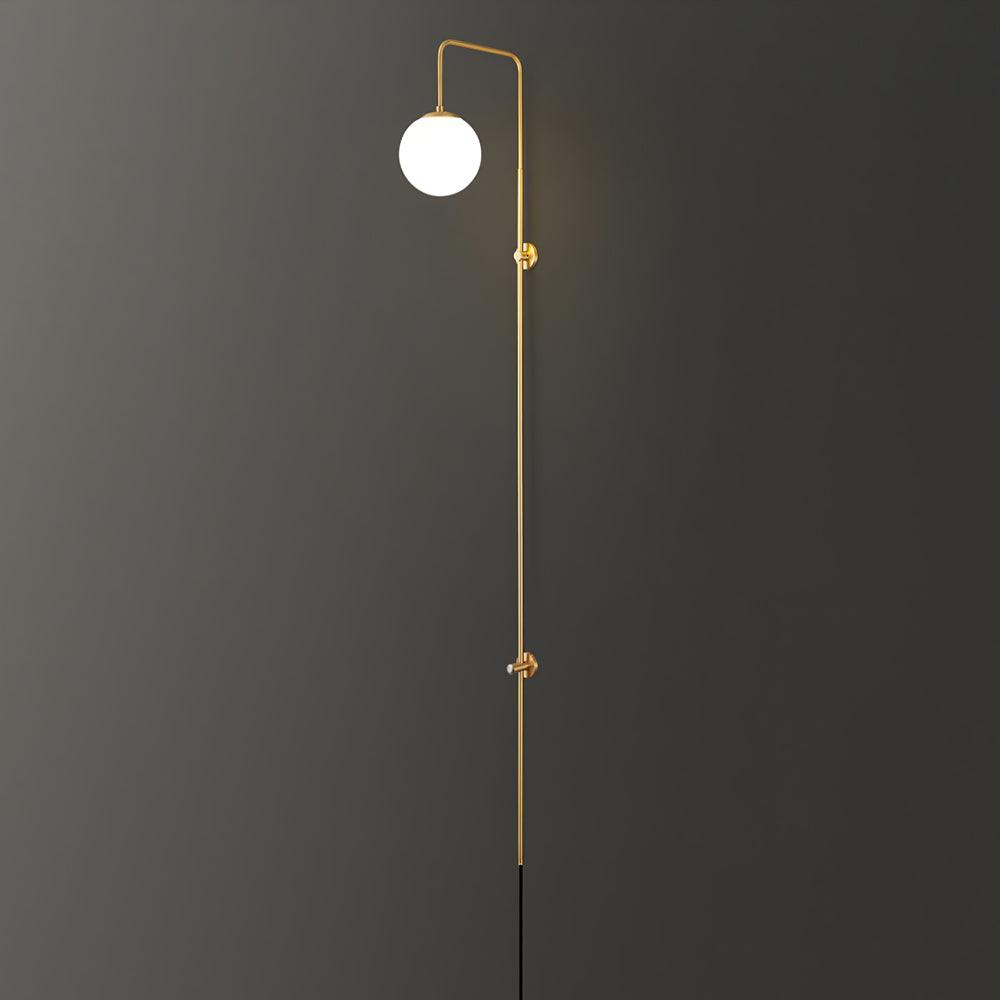Evshaia aplique de pared Premium elegancia Globo con bombilla enchufable de latón y vidrio