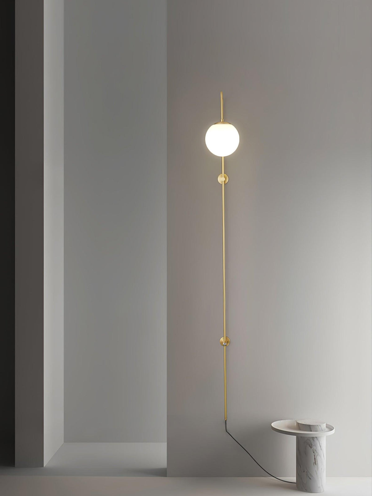 Evshaia aplique de pared Premium elegancia Globo con bombilla enchufable de latón y vidrio