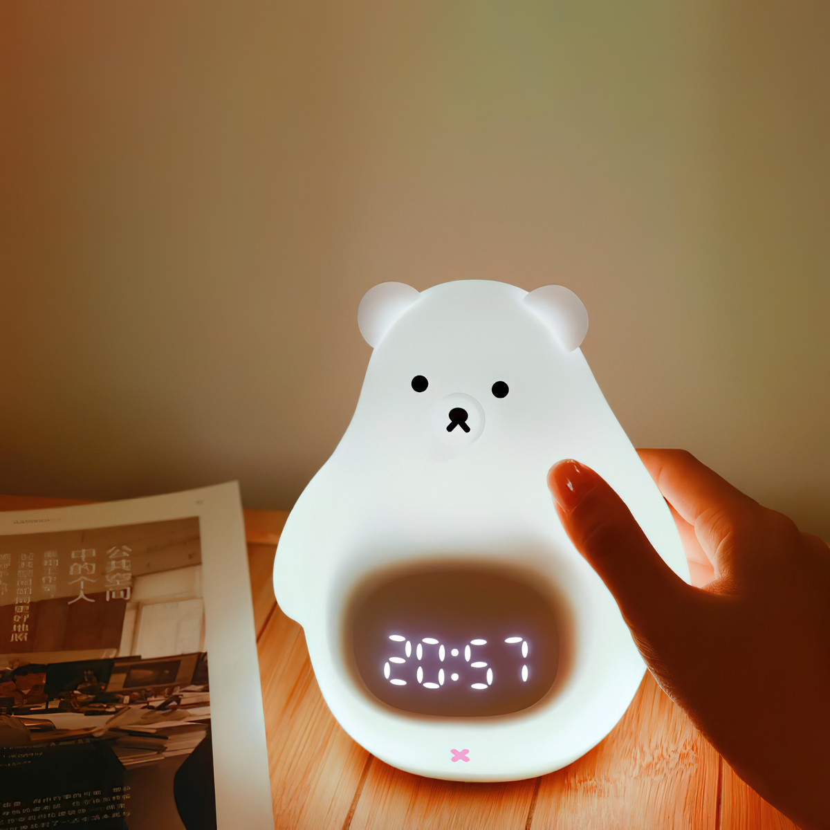 Bomi Reloj despertador de luz nocturna (con batería integrada)