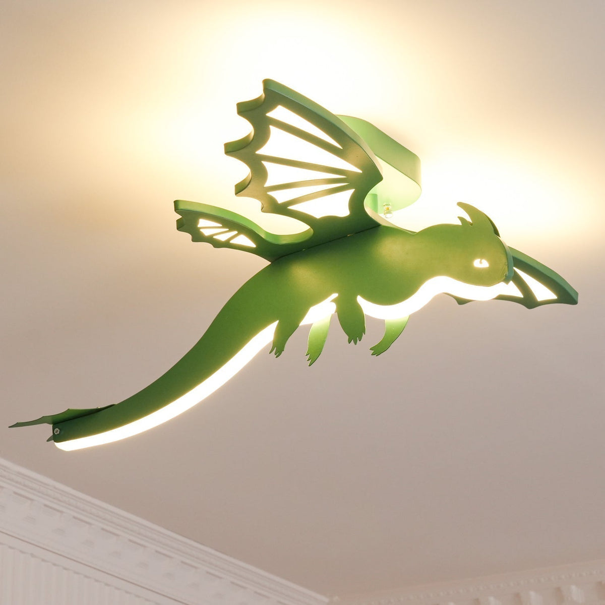 Miriora lámpara de techo verde Dinosaur LED