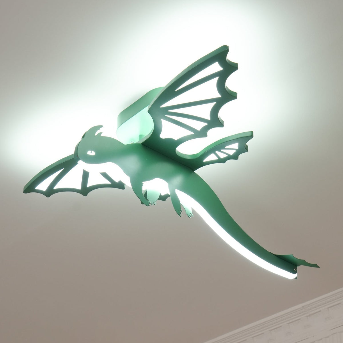 Miriora lámpara de techo verde Dinosaur LED
