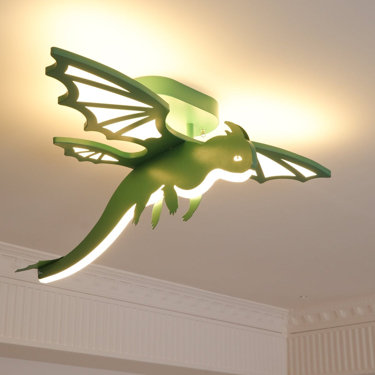 Miriora lámpara de techo verde Dinosaur LED