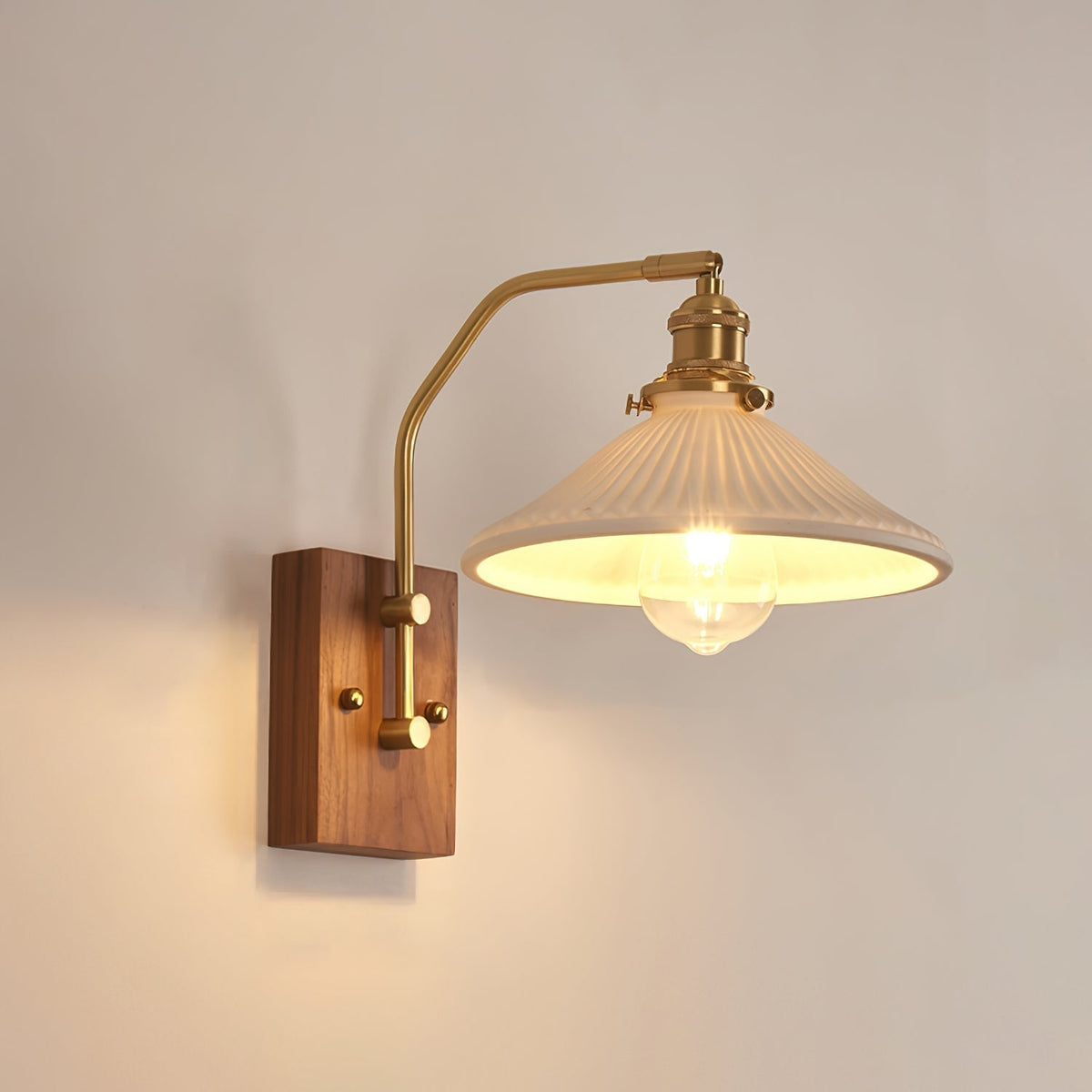 Umeris aplique de pared elegancia Vintage de madera nogal