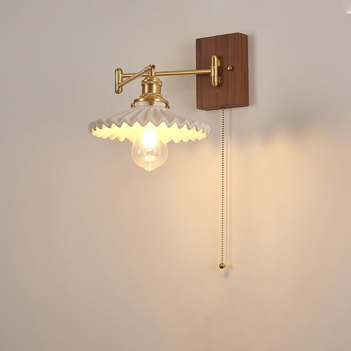 Umeris aplique de pared elegancia Vintage de madera nogal