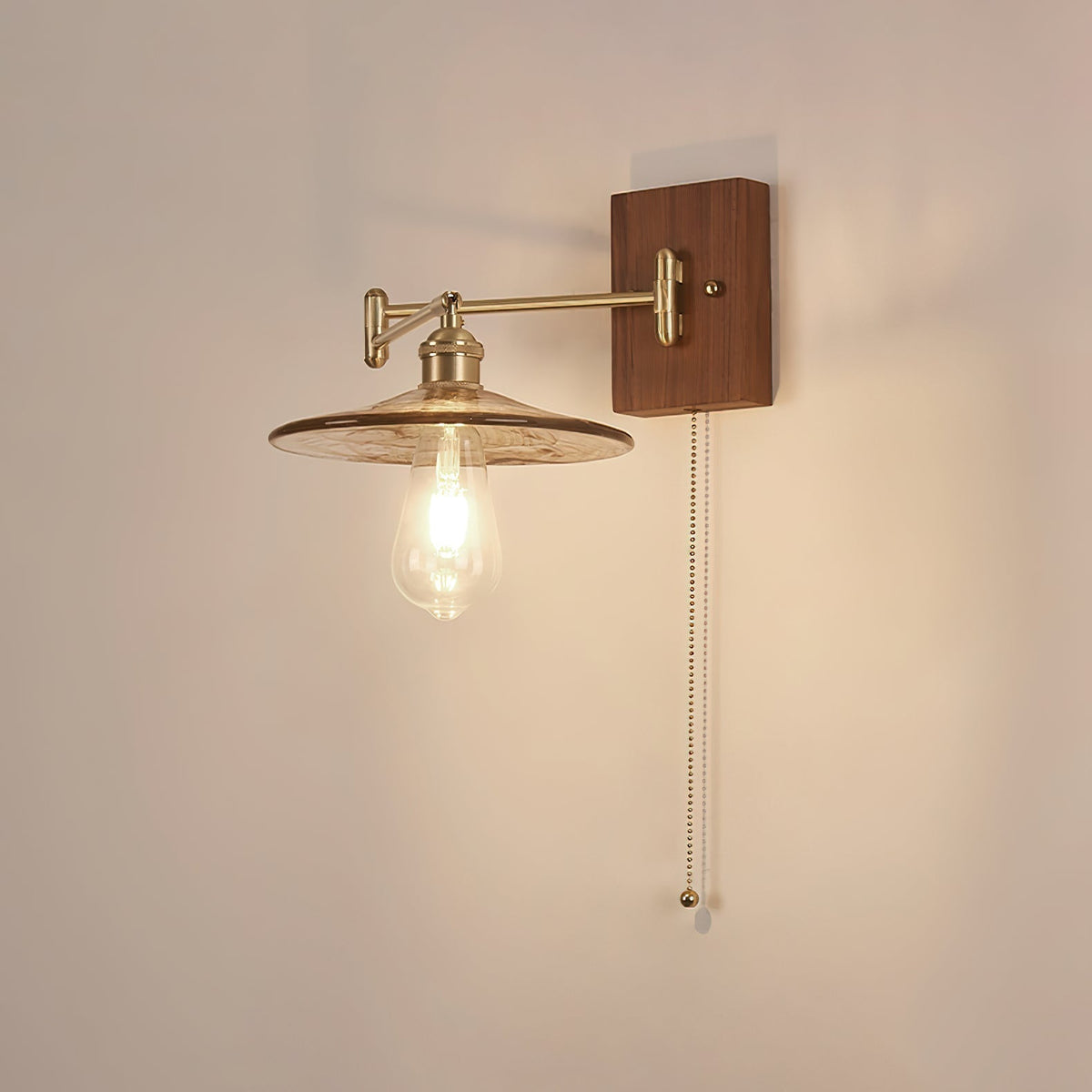 Umeris aplique de pared elegancia Vintage de madera nogal