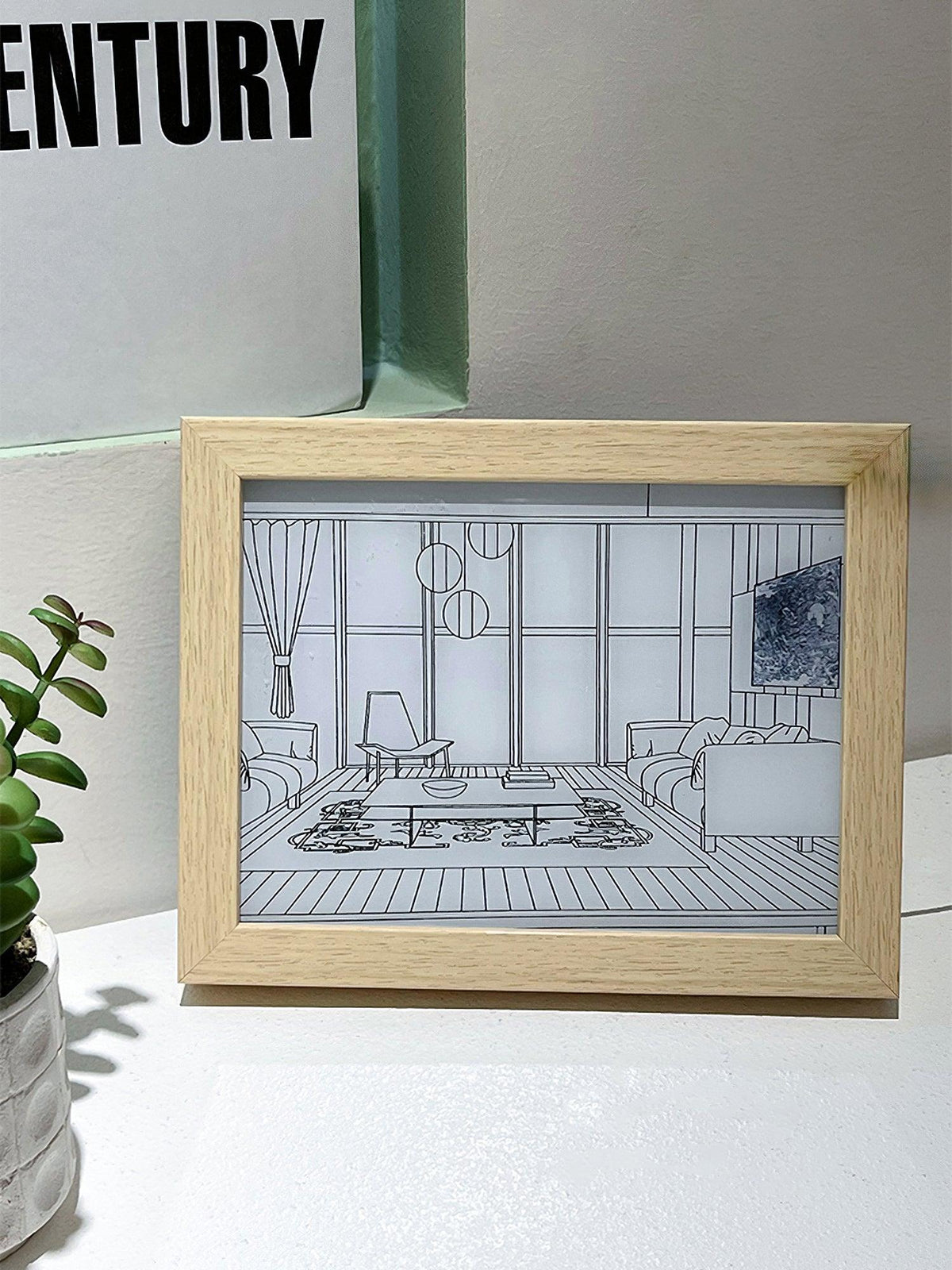 Olrine aplique de pared Iluminado para Mesa de Noche Arte madera