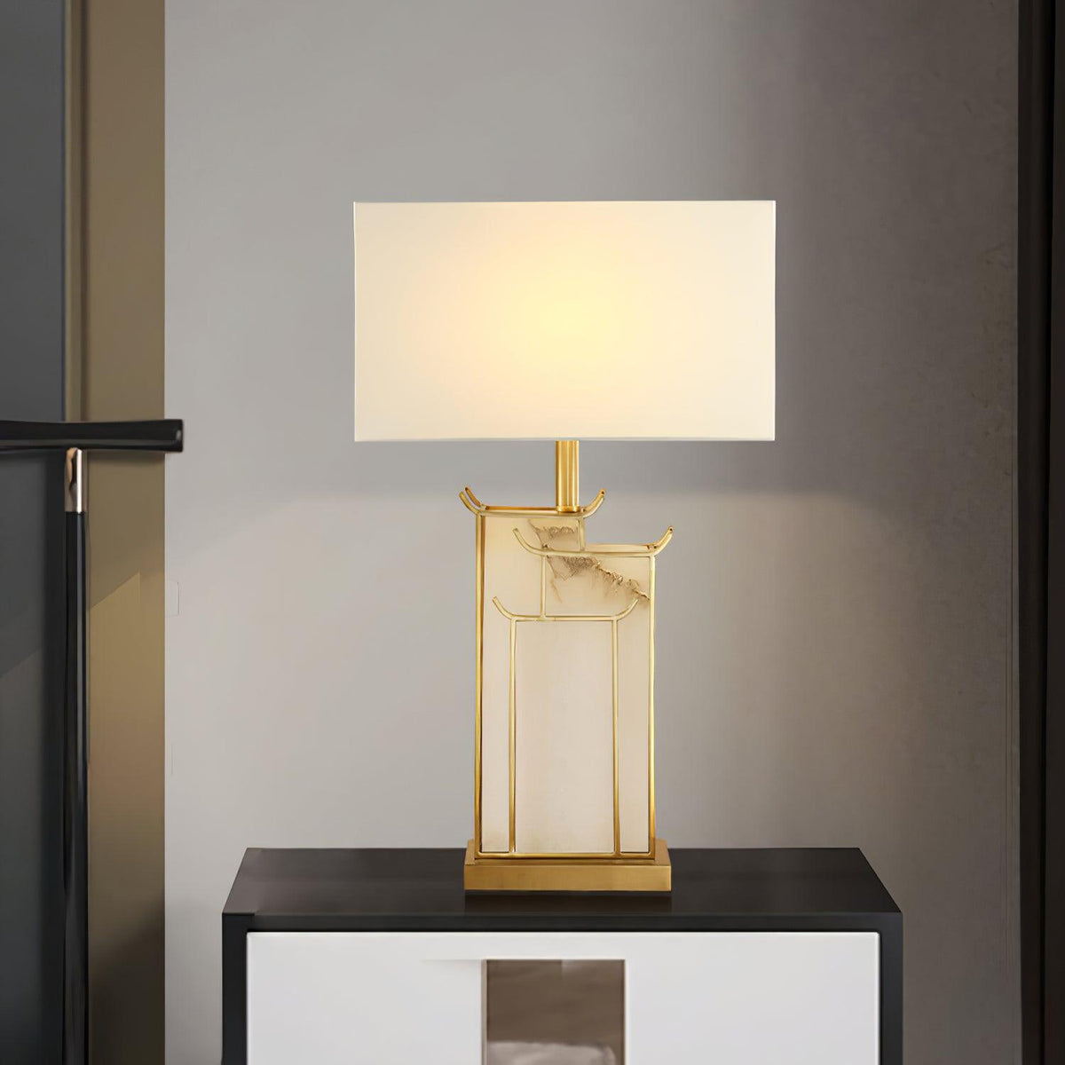 Nysilor lámpara de mesa rectangular de vidrio