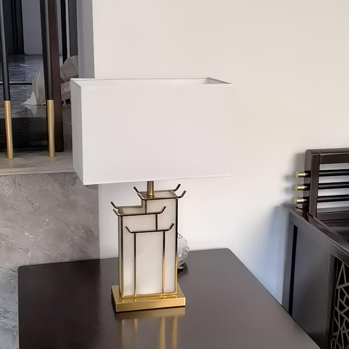Nysilor lámpara de mesa rectangular de vidrio