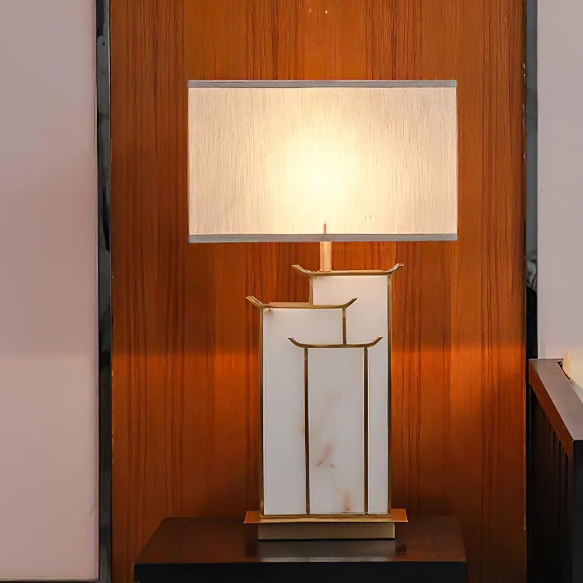 Nysilor lámpara de mesa rectangular de vidrio