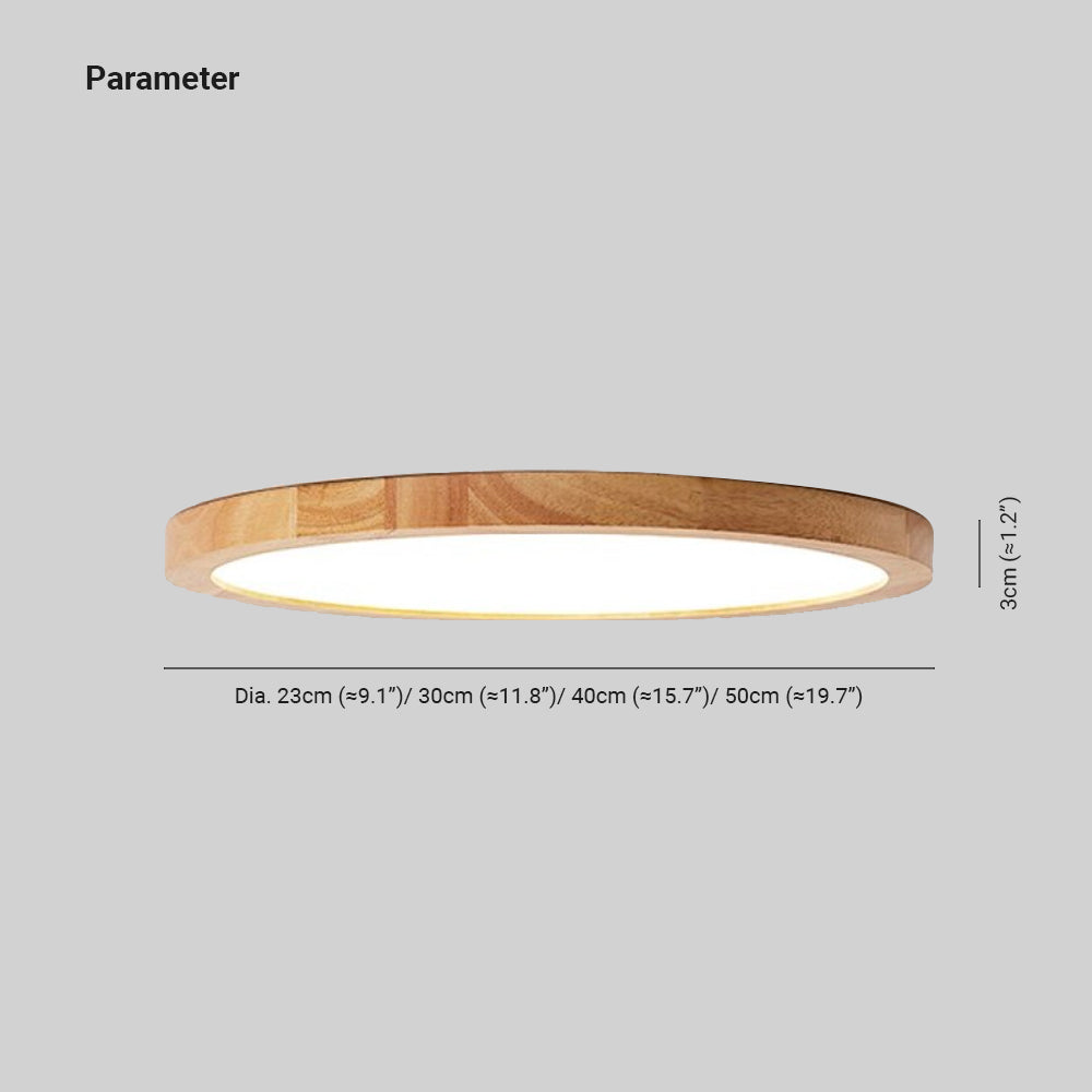 Muto Moderna Redonda LED Acrílico Lámpara de Techo Madera