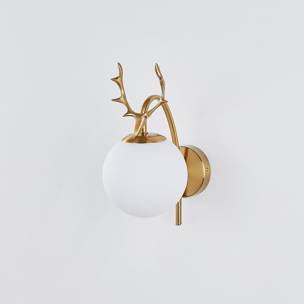 Ray Diseño Antler Metal/Acrílico Aplique de Pared Negro/Dorado