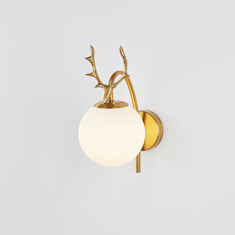 Ray Diseño Antler Metal/Acrílico Aplique de Pared Negro/Dorado