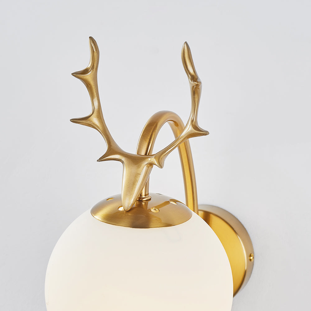 Ray Diseño Antler Metal/Acrílico Aplique de Pared Negro/Dorado