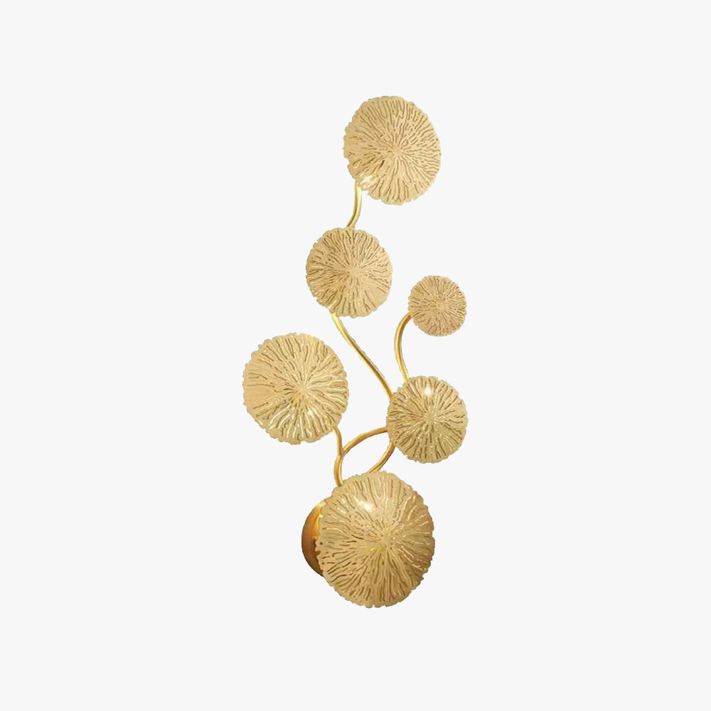 Arisha Diseño Lujo Árbol Metal Aplique de Pared Dorado