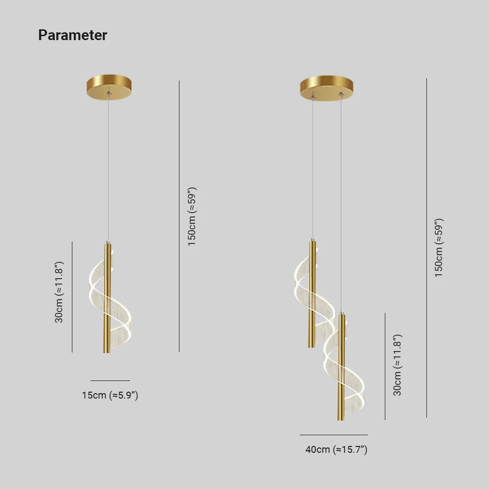 Arisha Nordica Lineal Metal/Acrílico Lámpara Colgante Oro