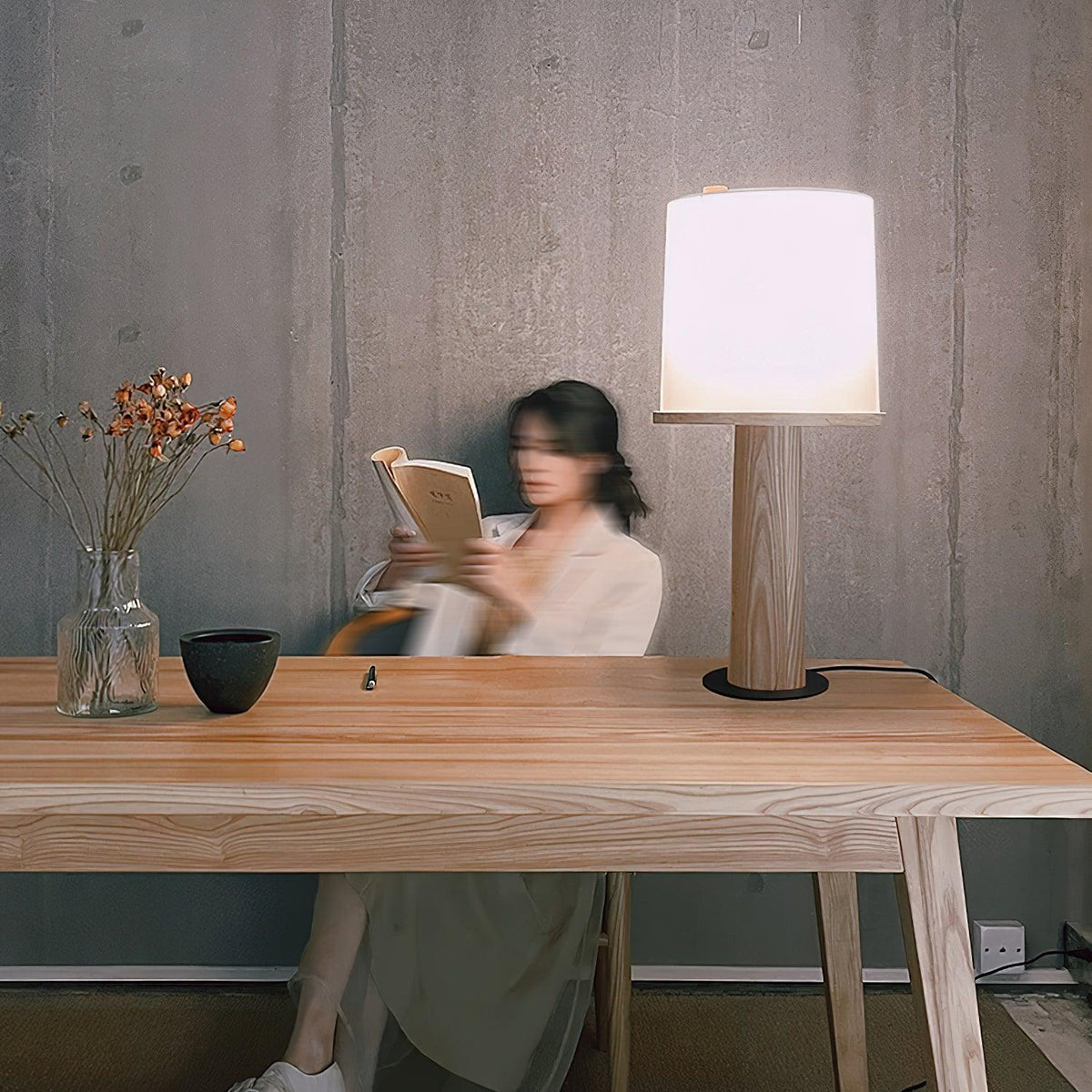 Jennifer lámpara de mesa moderna de madera