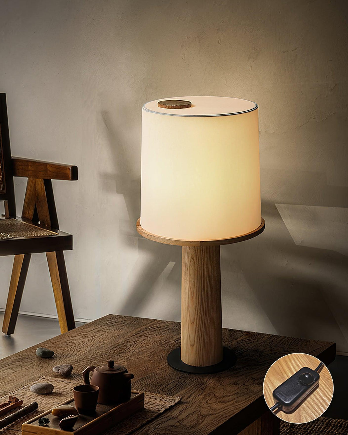Jennifer lámpara de mesa moderna de madera