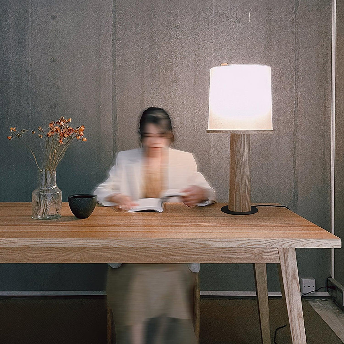 Jennifer lámpara de mesa moderna de madera