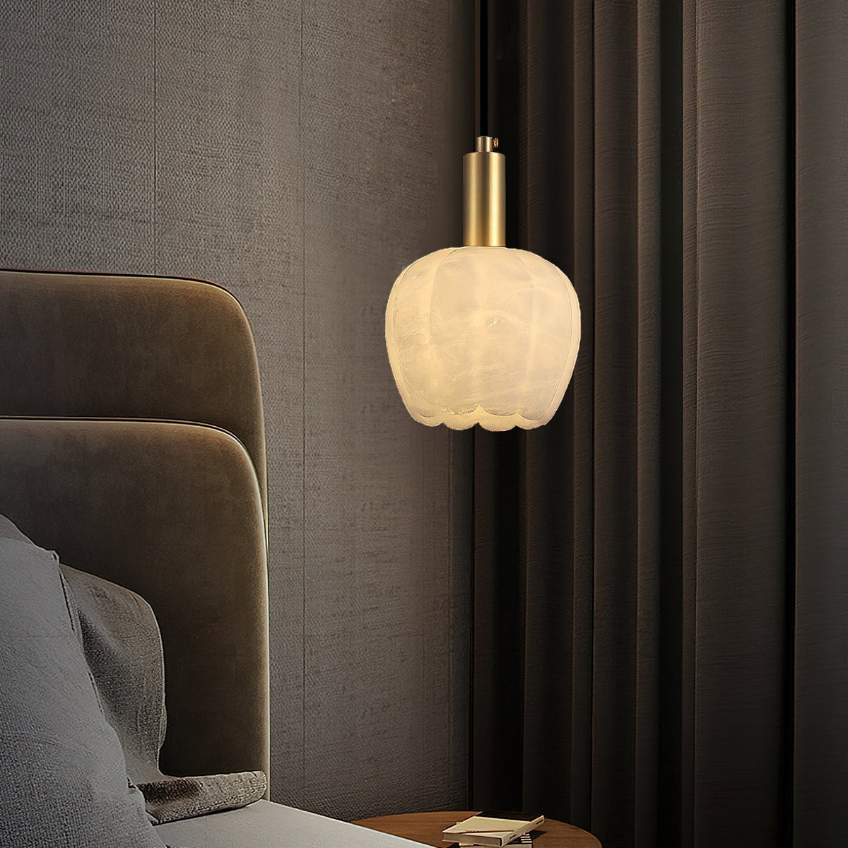 Ritta Pendant Light Flower-shaped  Alabaster