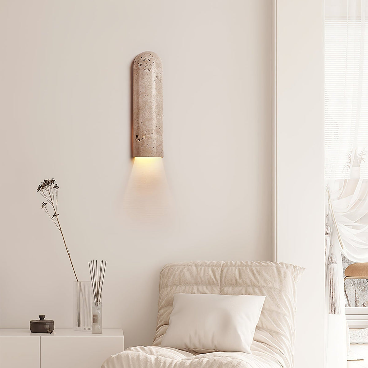 Olvenan aplique de pared en travertino