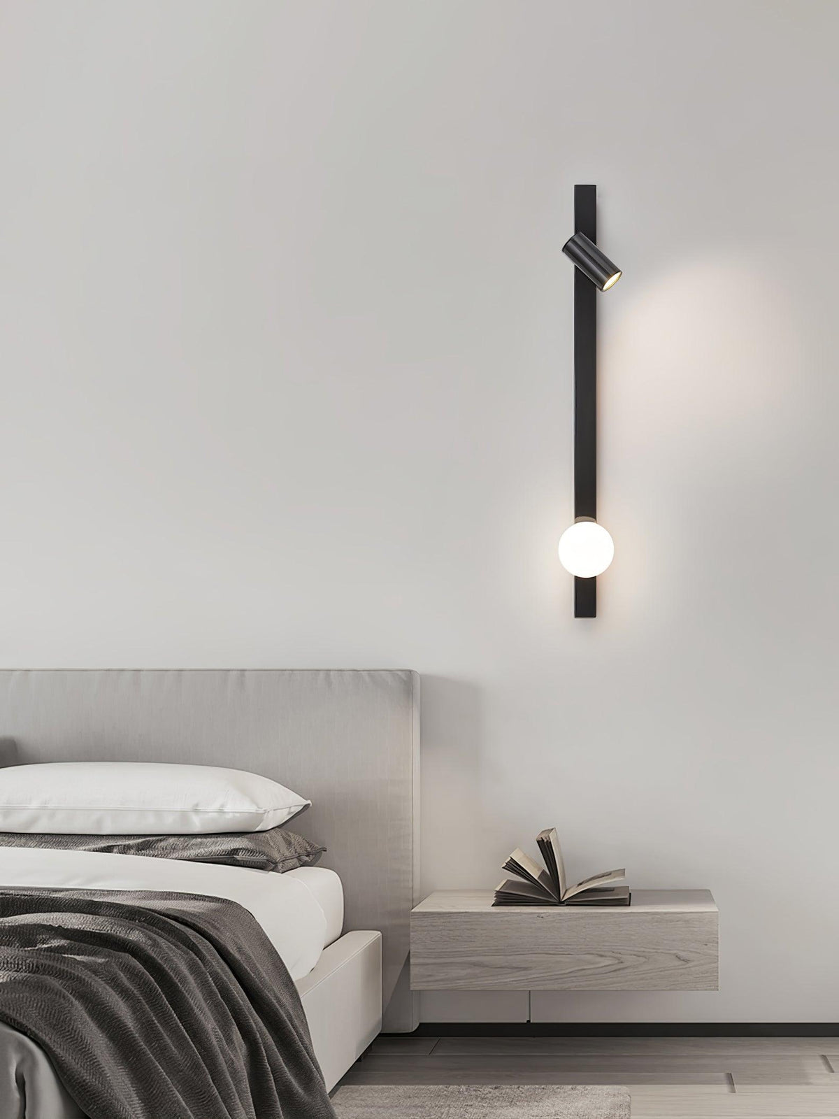 Aloz aplique de pared minimalista de vidrio y latón