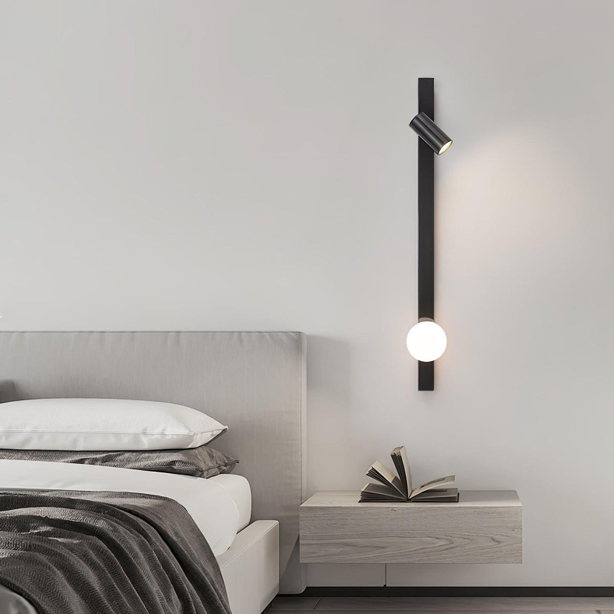 Aloz aplique de pared minimalista de vidrio y latón