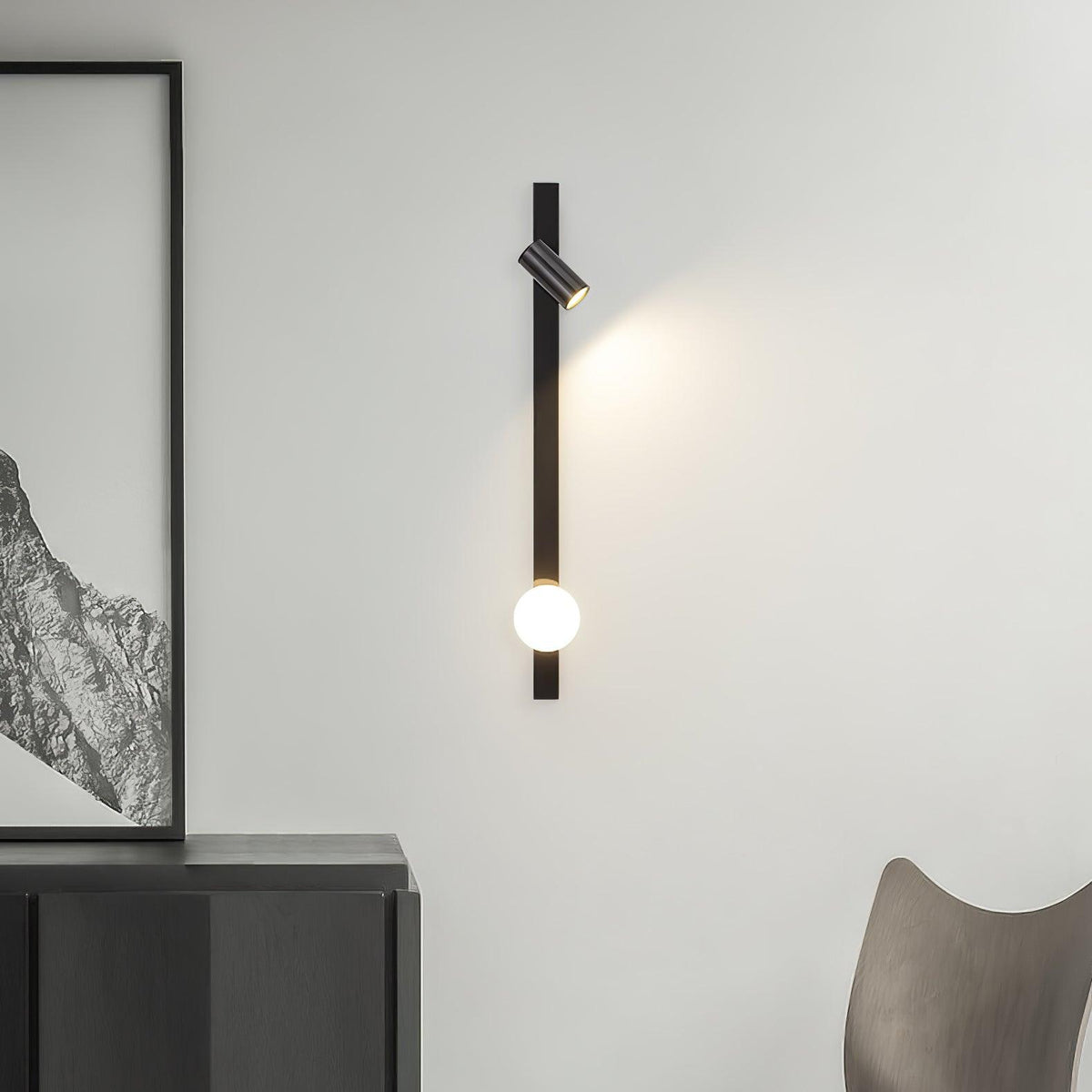 Aloz aplique de pared minimalista de vidrio y latón