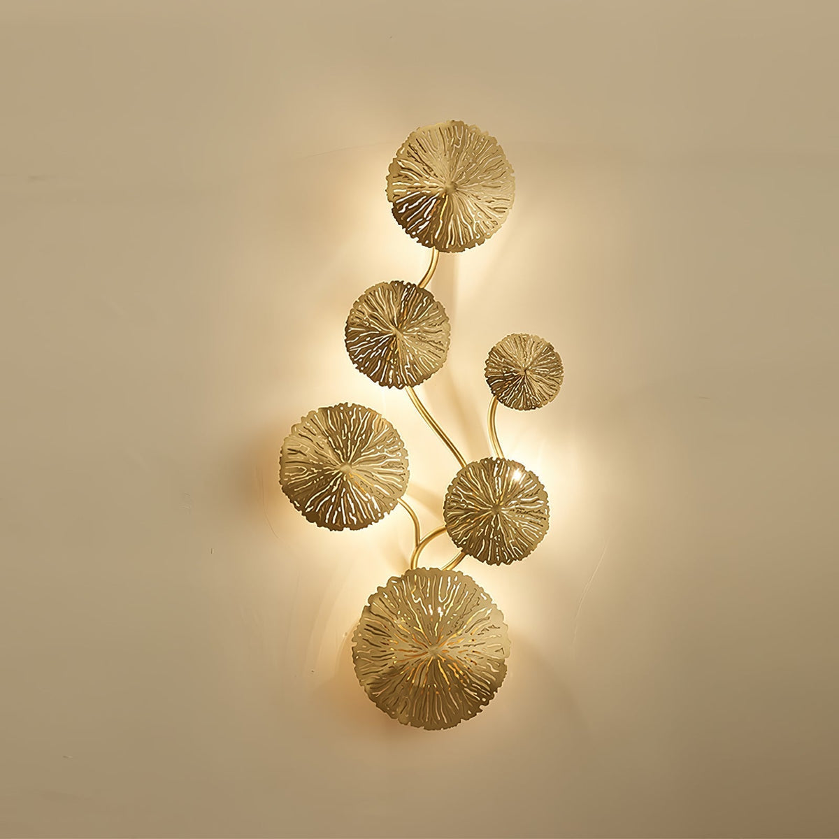 Rylso aplique de pared Lotus Leaf de latón