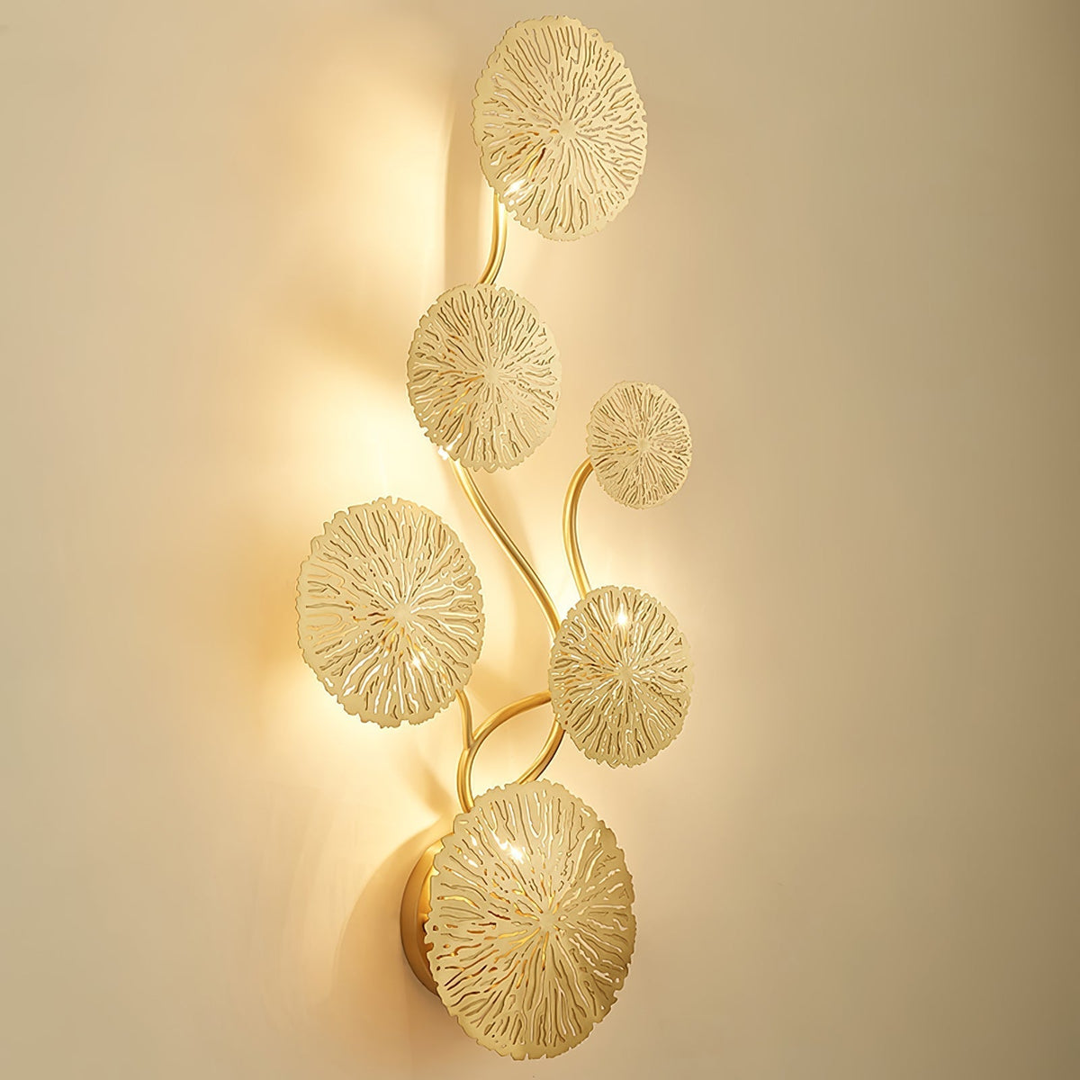 Rylso aplique de pared Lotus Leaf de latón