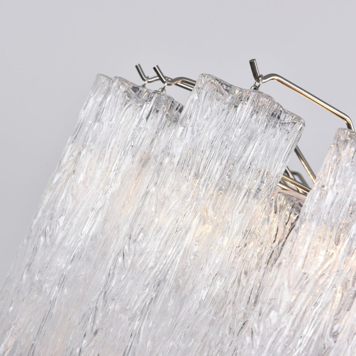 Lioreian lámpara de araña vidrio transparente multicapa con resplandor de cristal