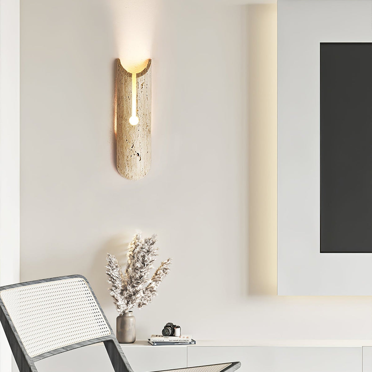 Norerette aplique de pared rústico en travertino