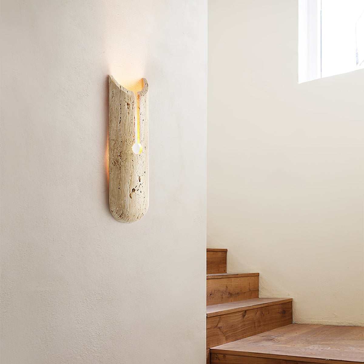 Norerette aplique de pared rústico en travertino