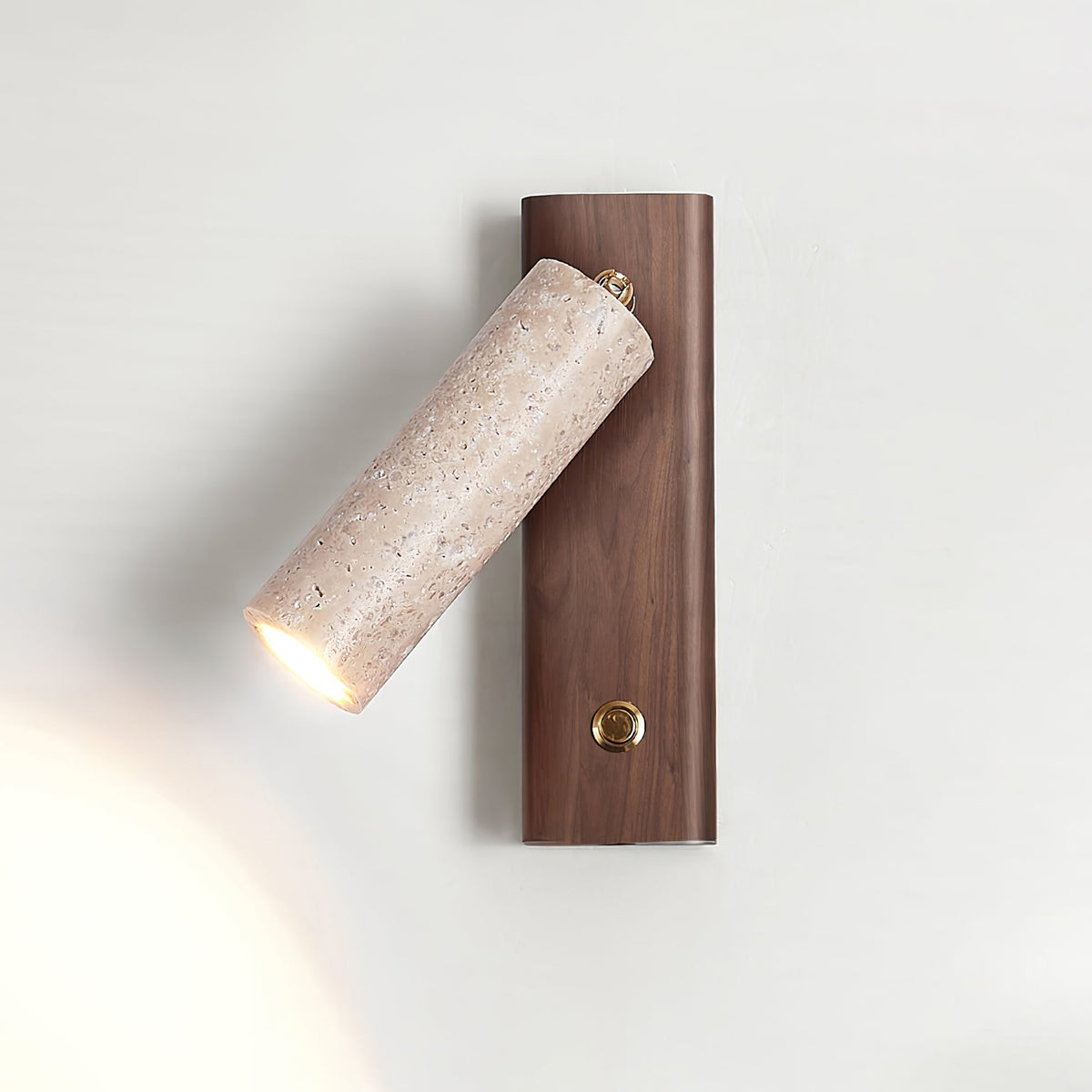 Ornoria Aplique de pared Cilíndrica Travertino Foco Moderno