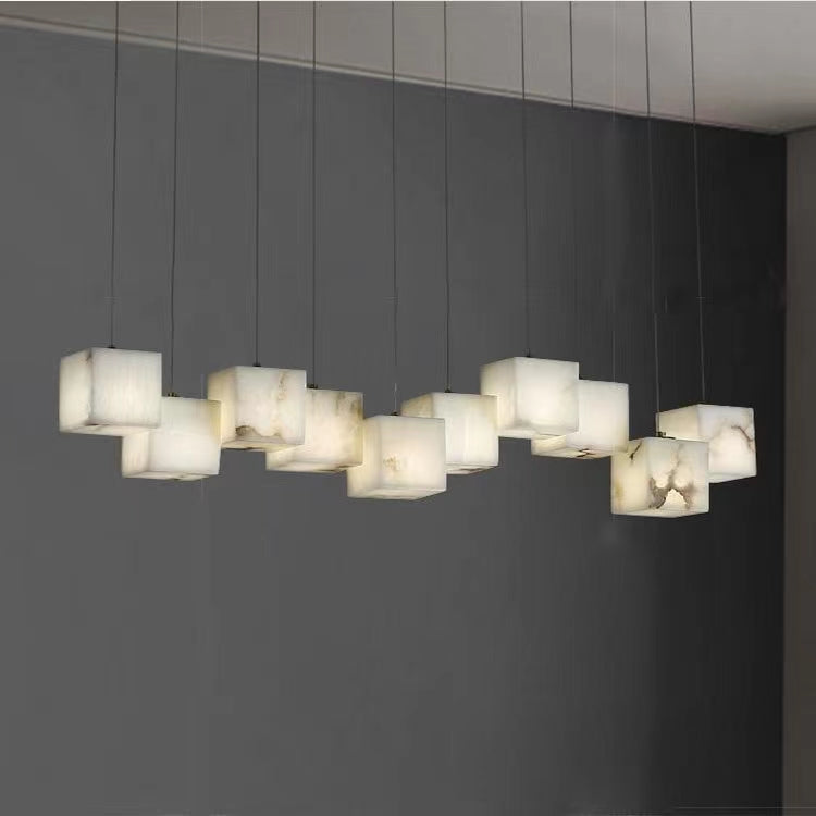 Lámpara de araña alabastro Cubos Elegancia