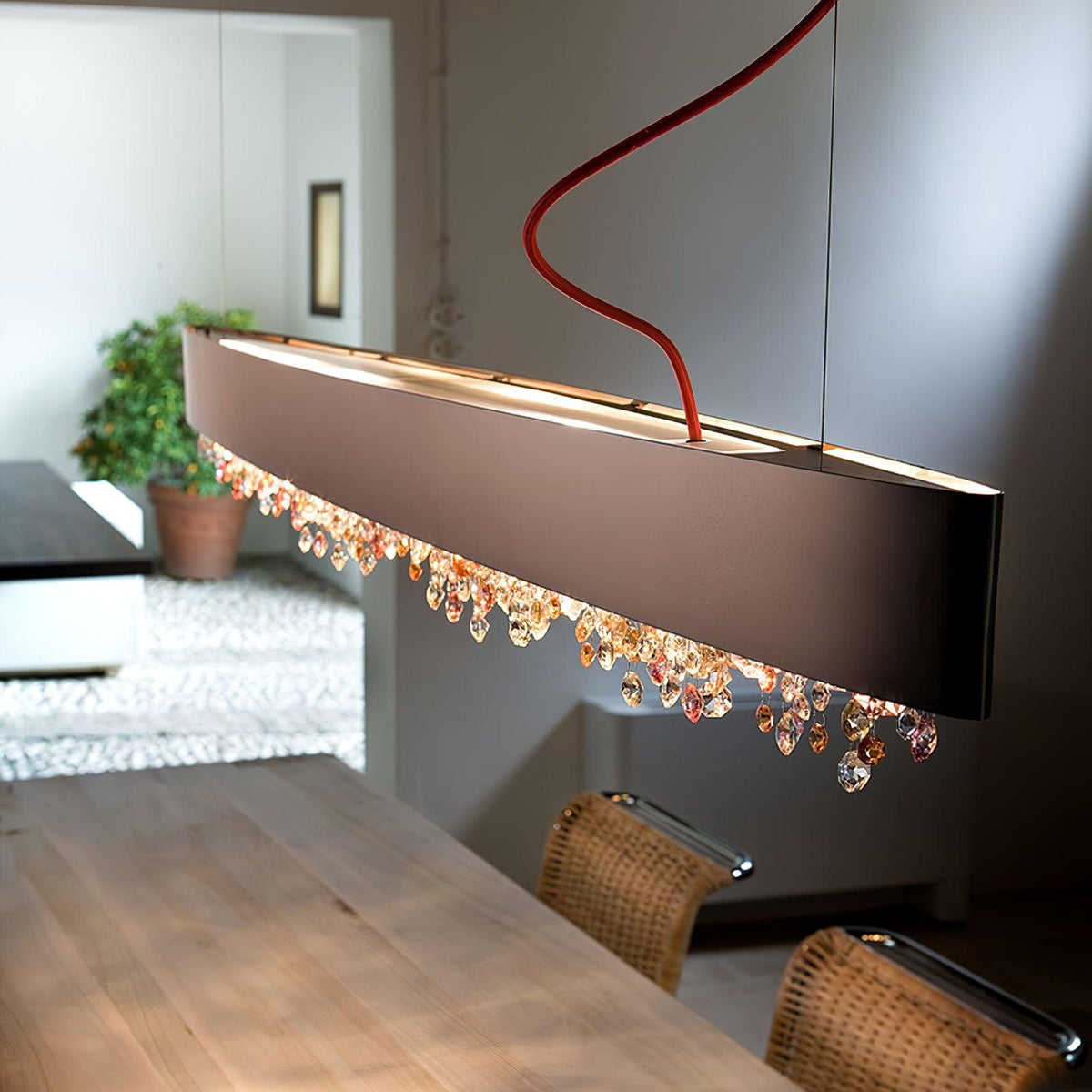 Kaelan lámpara colgante moderna de lujo en cristal