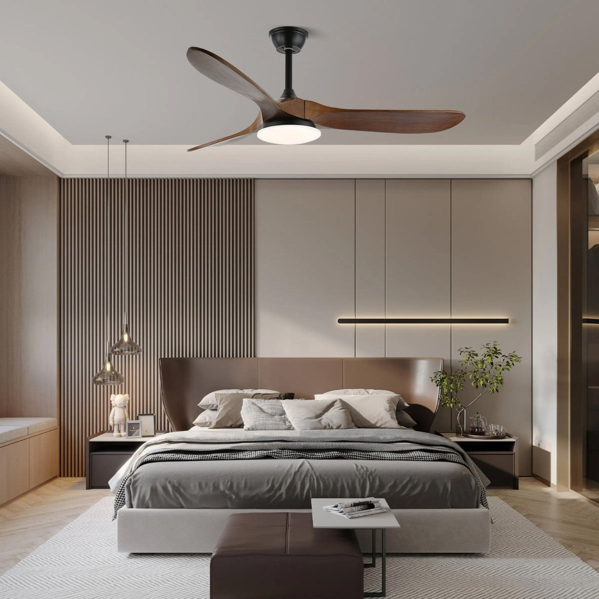 Ventilador de Techo Moderno Velix de Madera con Luz