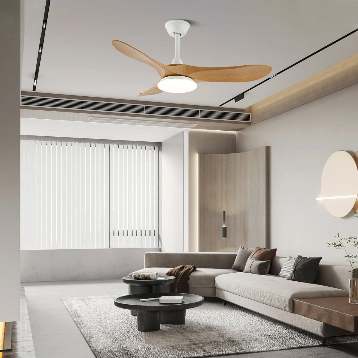 Ventilador de Techo Moderno Velix de Madera con Luz