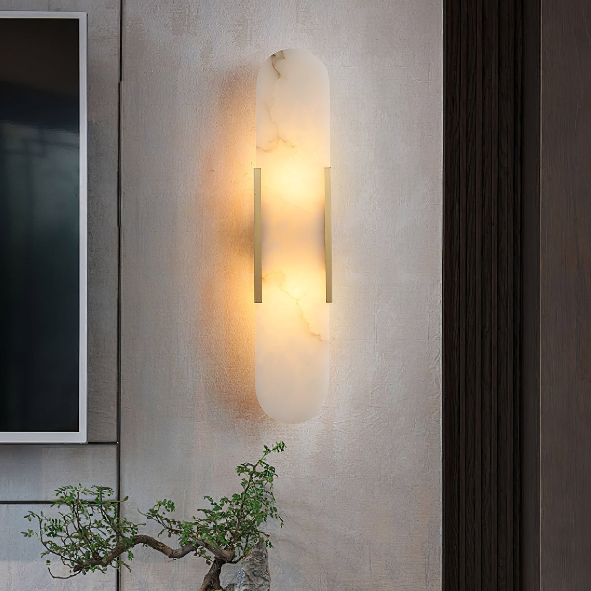 Bano aplique de pared alabastro con enchufe