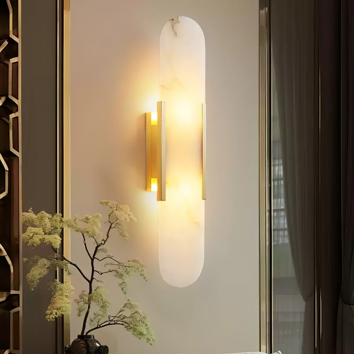 Bano aplique de pared alabastro con enchufe