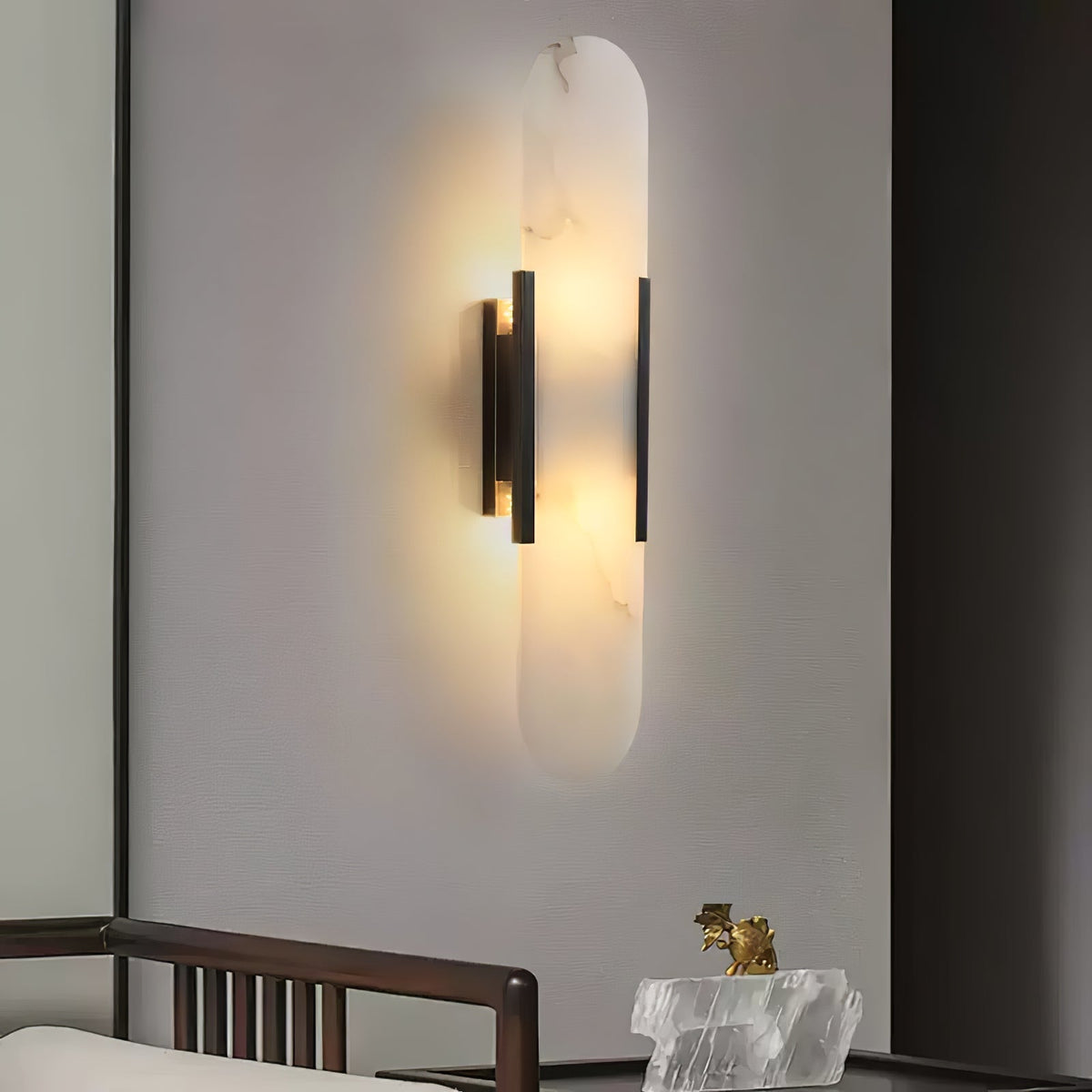 Bano aplique de pared alabastro con enchufe