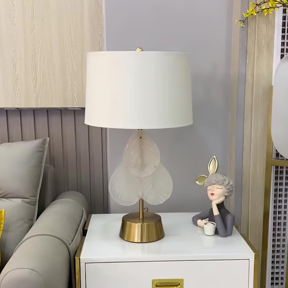Velivaine lámpara de mesa elegante de vidrio