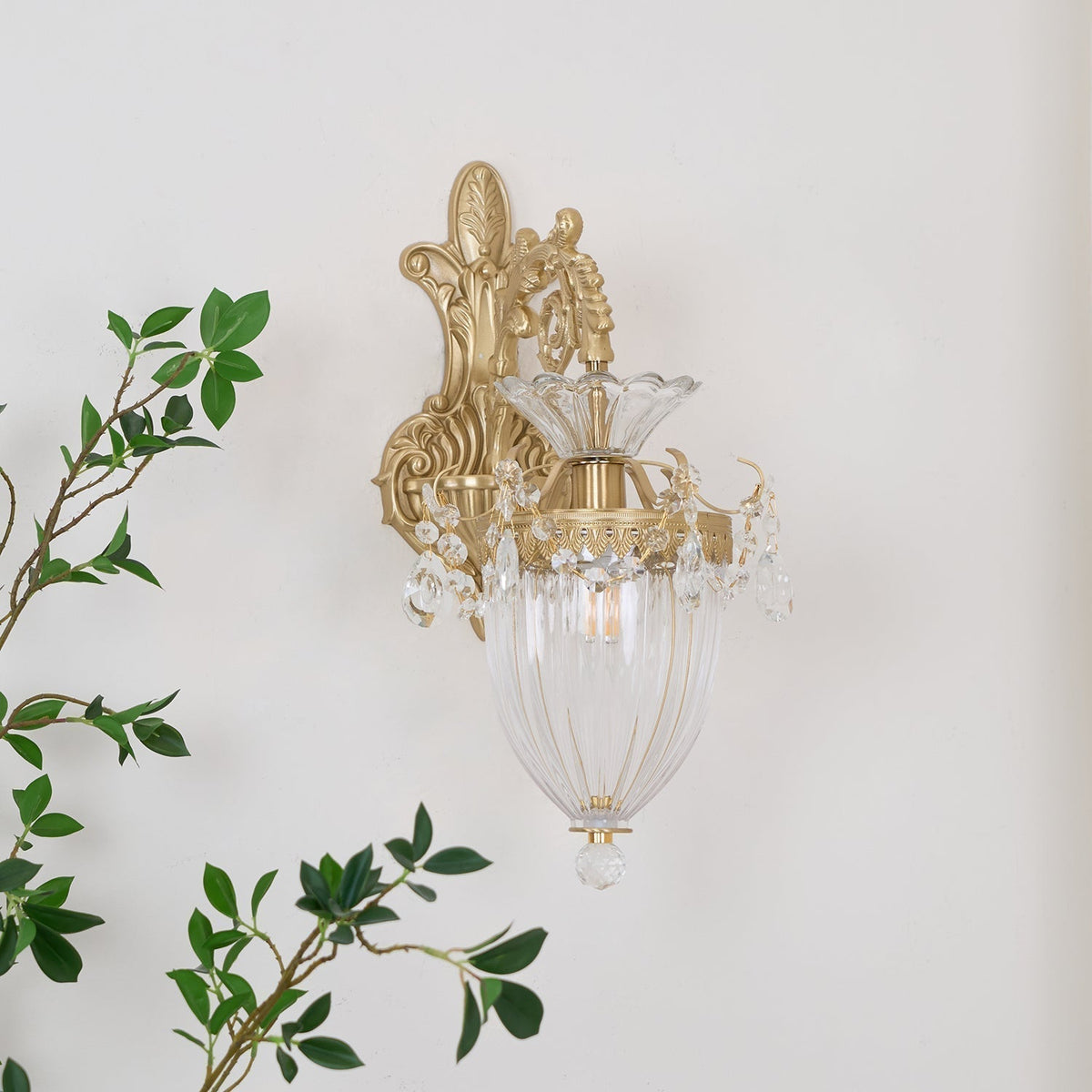 Vireon aplique de pared doble dorado moderno